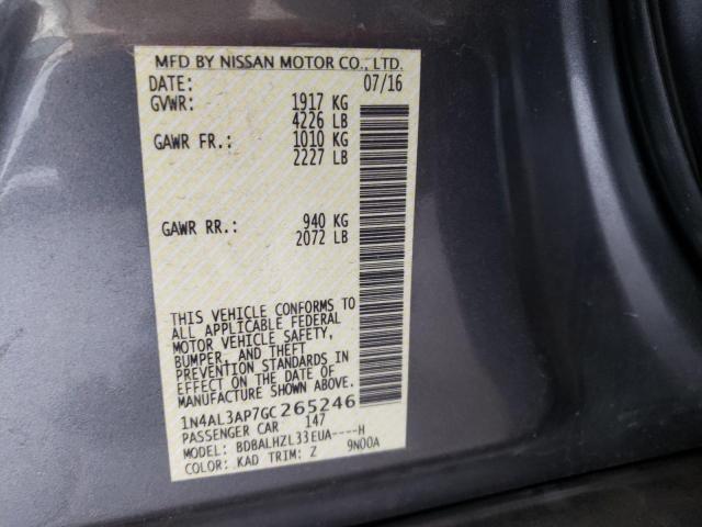 Photo 10 from auction – 2016 NISSAN ALTIMA 2.5 with VIN 1N4AL3AP7GC265246