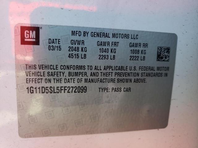 Photo 10 from auction – 2015 CHEVROLET MALIBU 2LT with VIN 1G11D5SL5FF272099