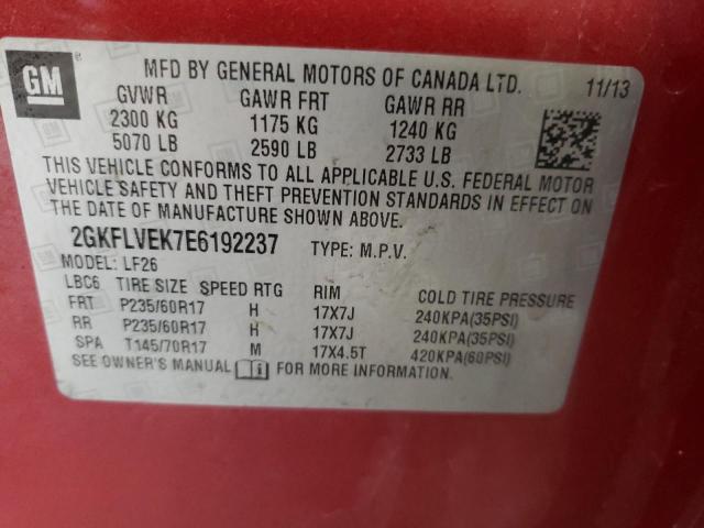 Photo 10 from auction – 2014 GMC TERRAIN SL with VIN 2GKFLVEK7E6192237