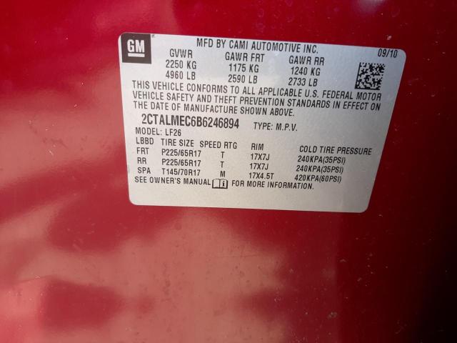Photo 10 from auction – 2011 GMC TERRAIN with VIN 2CTALMEC6B6246894