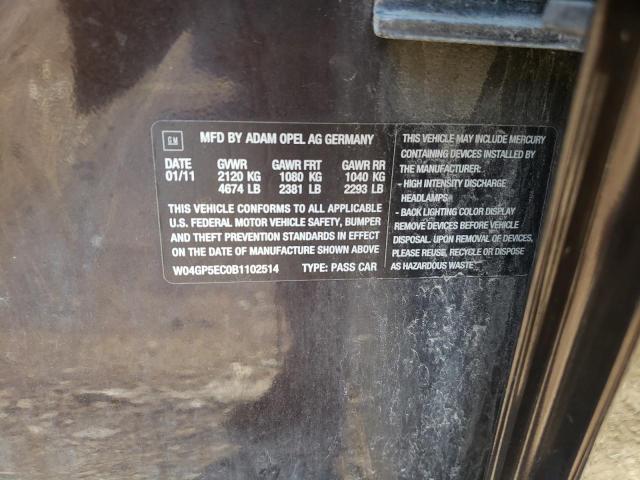 Foto 10 de la subasta – 2011 BUICK REGAL CXL con VIN W04GP5EC0B1102514