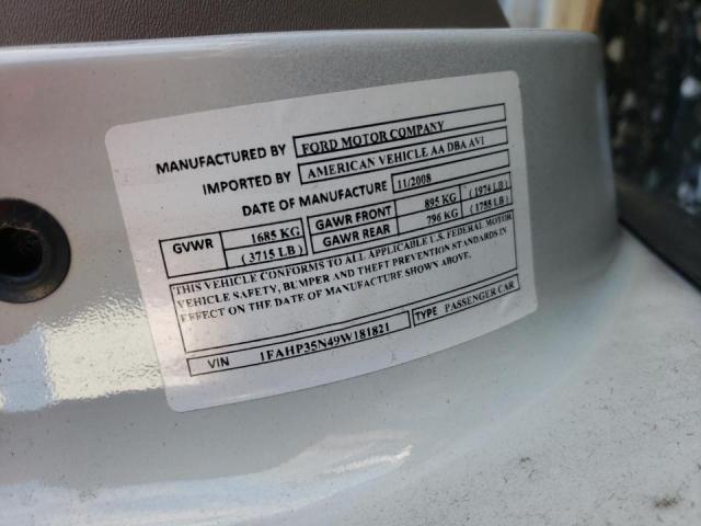 Photo 10 from auction – 2009 FORD FOCUS SE with VIN 1FAHP35N49W181821