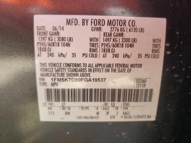 Photo 10 from auction – 2015 FORD EXPLORER X with VIN 1FM5K7D89FGA19537