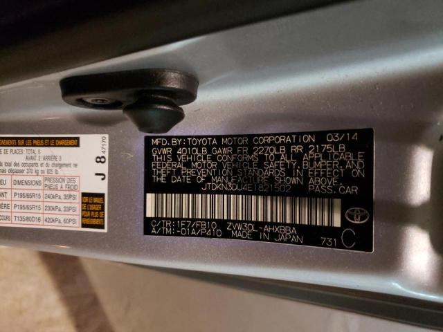 Photo 10 from auction – 2014 TOYOTA PRIUS with VIN JTDKN3DU4E1821502