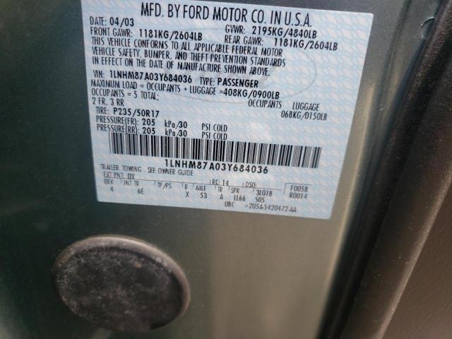 Photo 10 from auction – 2003 LINCOLN LS with VIN 1LNHM87A03Y684036