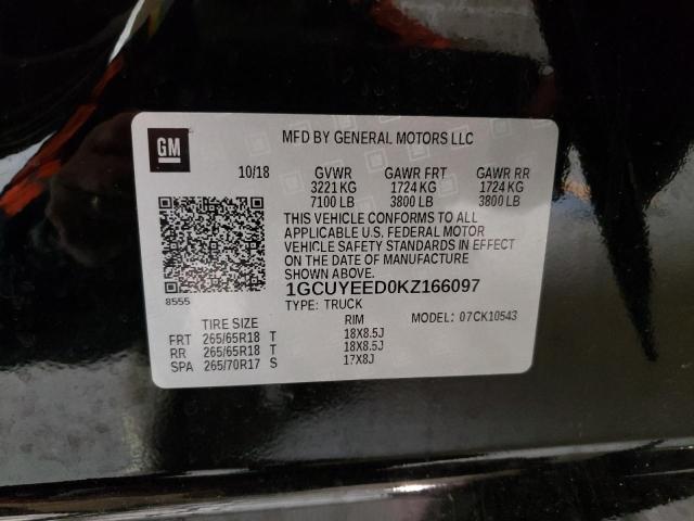 Photo 10 from auction – 2019 CHEVROLET SILVERADO with VIN 1GCUYEED0KZ166097