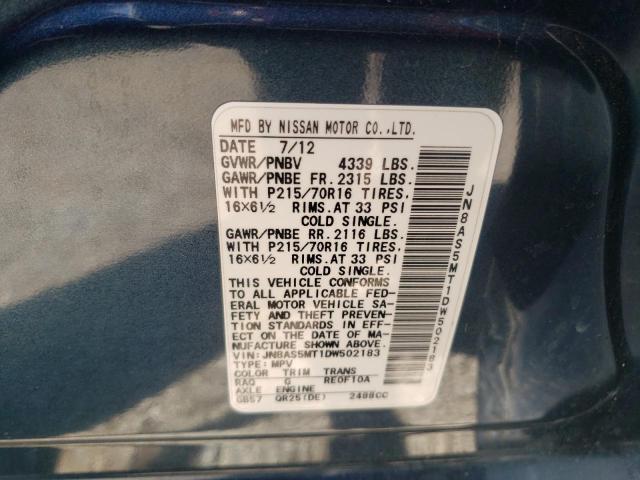 Photo 10 from auction – 2013 NISSAN ROGUE S with VIN JN8AS5MT1DW502183