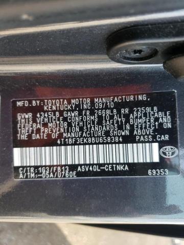 Photo 10 from auction – 2011 TOYOTA CAMRY BASE with VIN 4T1BF3EK8BU658384