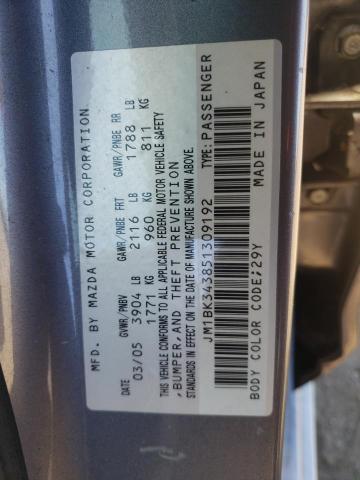Photo 10 from auction – 2005 MAZDA 3 HATCHBAC with VIN JM1BK343851309192
