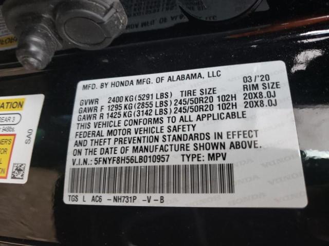 Photo 10 from auction – 2020 HONDA PASSPORT E with VIN 5FNYF8H56LB010957