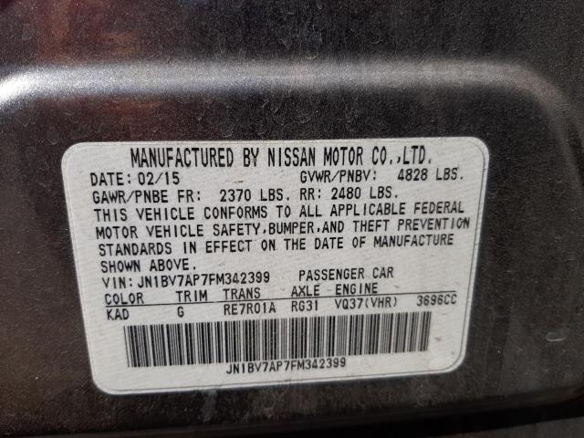 Photo 10 from auction – 2015 INFINITI Q50 BASE with VIN JN1BV7AP7FM342399