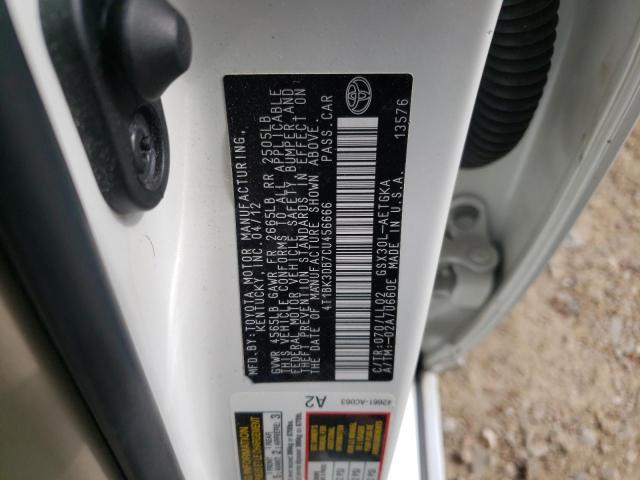 Photo 10 from auction – 2012 TOYOTA AVALON BAS with VIN 4T1BK3DB7CU456666