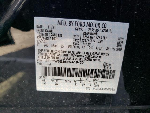 Photo 10 from auction – 2022 FORD MAVERICK X with VIN 3FTTW8E35NRA16439