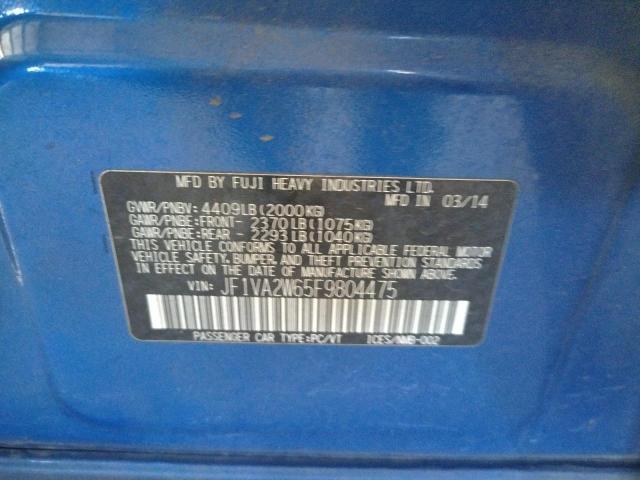 Photo 10 from auction – 2015 SUBARU WRX STI LA with VIN JF1VA2W65F9804475