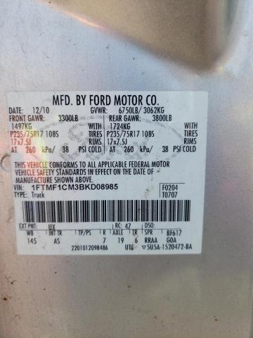 Photo 10 from auction – 2011 FORD F150 with VIN 1FTMF1CM3BKD08985