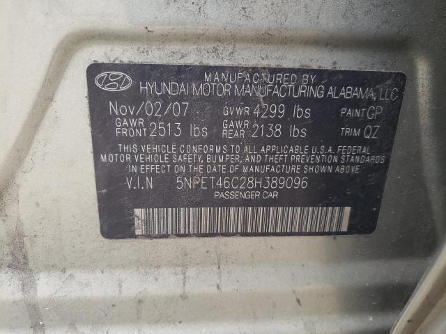 Photo 10 from auction – 2008 HYUNDAI SONATA GLS with VIN 5NPET46C28H389096
