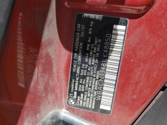 Photo 10 from auction – 2001 BMW Z3 2.5 with VIN WBACN33481LK48850