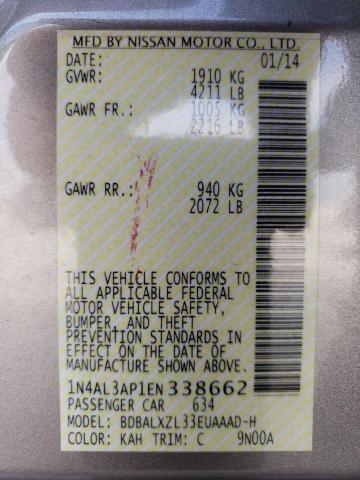 Photo 10 from auction – 2014 NISSAN ALTIMA 2.5 with VIN 1N4AL3AP1EN338662