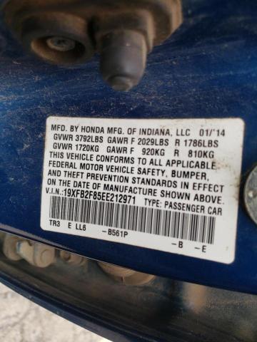 Photo 10 from auction – 2014 HONDA CIVIC EX with VIN 19XFB2F85EE212971