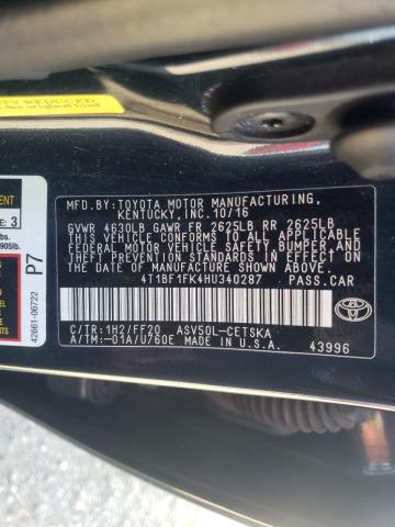 Photo 10 from auction – 2017 TOYOTA CAMRY LE with VIN 4T1BF1FK4HU340287