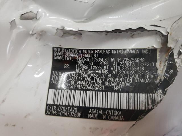 Photo 10 from auction – 2013 TOYOTA RAV4 LIMIT with VIN 2T3DFREV2DW006781
