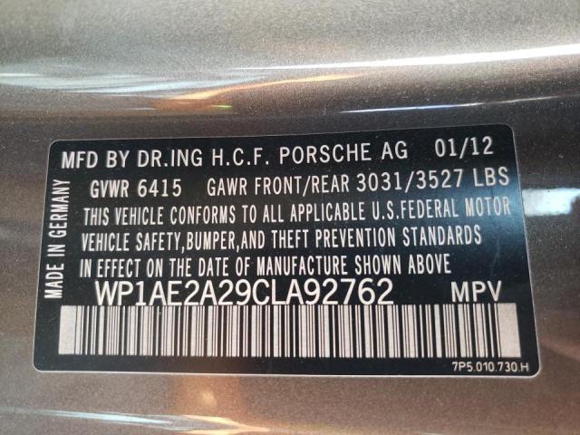 Photo 10 from auction – 2012 PORSCHE CAYENNE S with VIN WP1AE2A29CLA92762