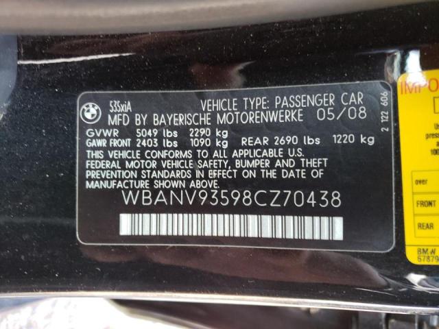 Photo 10 from auction – 2008 BMW 535 XI with VIN WBANV93598CZ70438