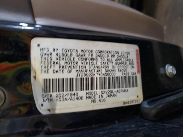 Photo 10 from auction – 2000 TOYOTA CAMRY CE with VIN JT2BG22K7Y0408000