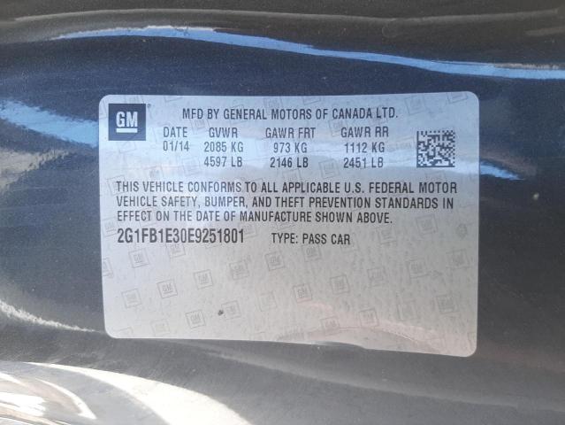 Photo 10 from auction – 2014 CHEVROLET CAMARO LT with VIN 2G1FB1E30E9251801