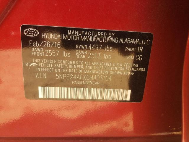 Photo 10 from auction – 2016 HYUNDAI SONATA SE with VIN 5NPE24AFXGH403104
