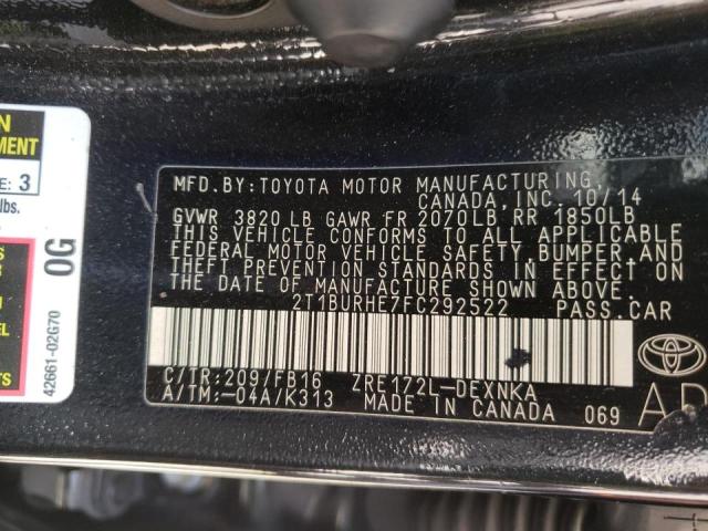 Photo 10 from auction – 2015 TOYOTA COROLLA L with VIN 2T1BURHE7FC292522