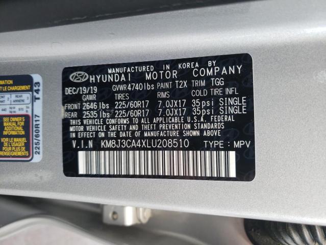 Photo 10 from auction – 2020 HYUNDAI TUCSON LIM with VIN KM8J3CA4XLU208510