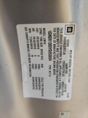 Photo 10 from auction – 2000 CHEVROLET VENTURE LU with VIN 1GNDX13E8YD253024