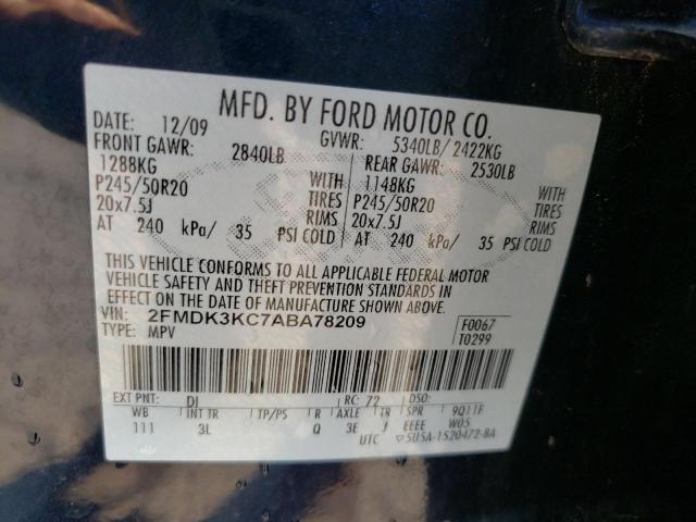 Photo 10 from auction – 2010 FORD EDGE LIMIT with VIN 2FMDK3KC7ABA78209
