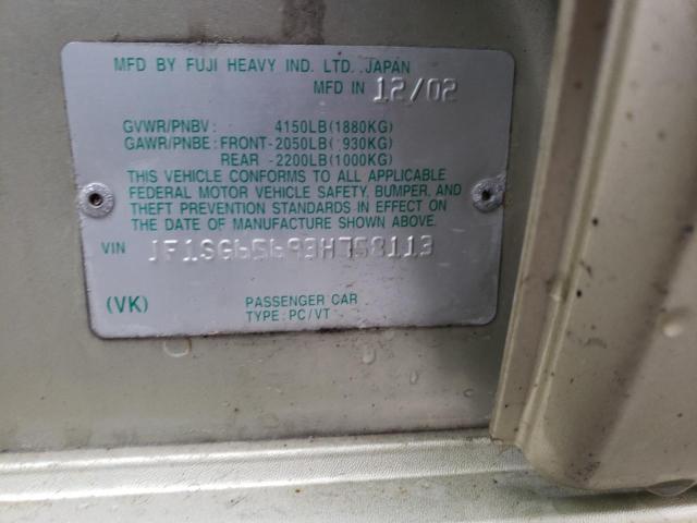 Photo 10 from auction – 2003 SUBARU FORESTER 2 with VIN JF1SG65693H758113