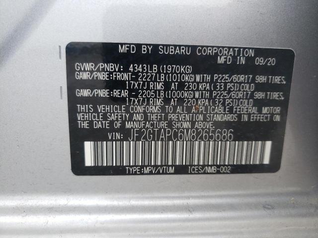 Photo 10 from auction – 2021 SUBARU CROSSTREK with VIN JF2GTAPC6M8265686