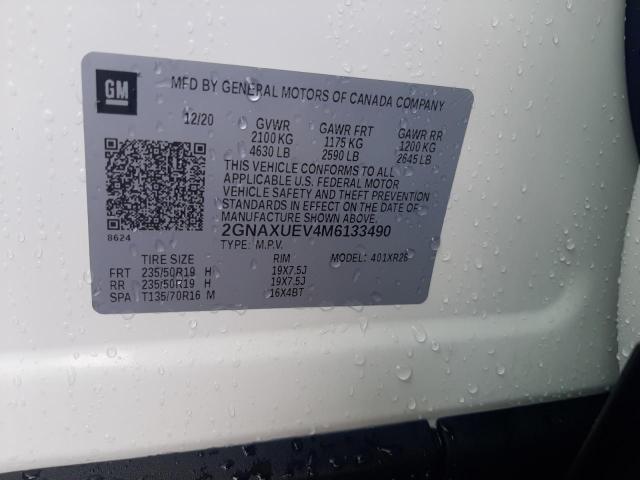 Photo 10 from auction – 2021 CHEVROLET EQUINOX LT with VIN 2GNAXUEV4M6133490