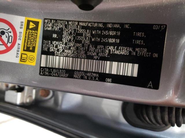 Photo 10 from auction – 2017 TOYOTA HIGHLANDER with VIN 5TDJZRFH5HS513085