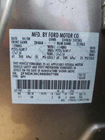 Photo 10 from auction – 2008 FORD EDGE SE with VIN 2FMDK36C88BB07186
