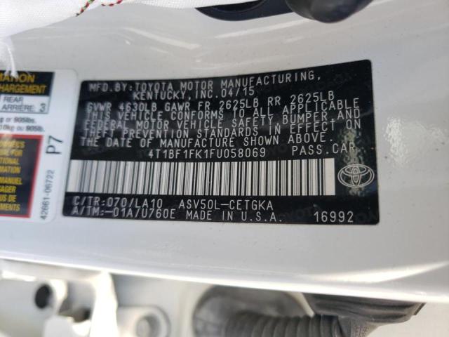 Photo 10 from auction – 2015 TOYOTA CAMRY LE with VIN 4T1BF1FK1FU058069