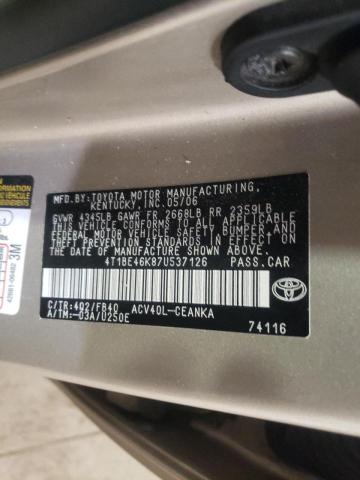 Photo 10 from auction – 2007 TOYOTA CAMRY CE with VIN 4T1BE46K87U537126
