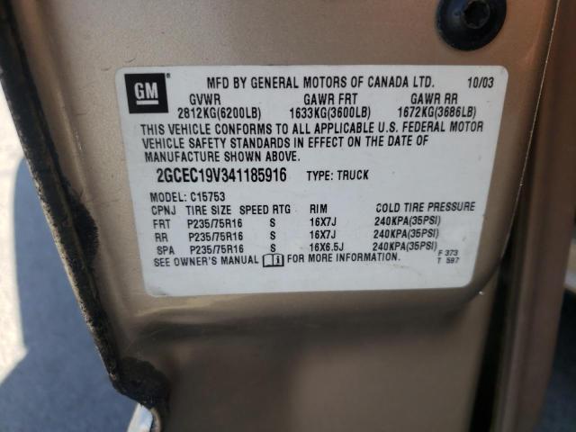 Photo 10 from auction – 2004 CHEVROLET SILVERADO with VIN 2GCEC19V341185916