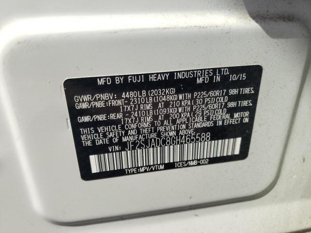 Photo 10 from auction – 2016 SUBARU FORESTER 2 with VIN JF2SJADC8GH465588