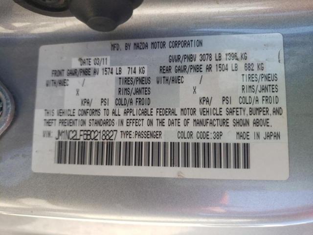 Photo 10 from auction – 2011 MAZDA MX-5 MIATA with VIN JM1NC2LF6B0218827