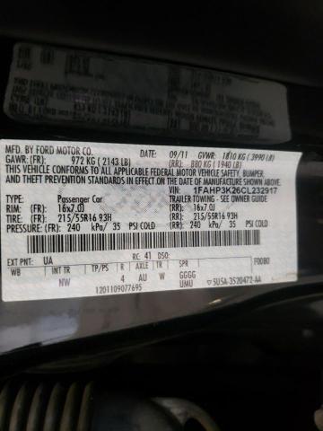 Photo 10 from auction – 2012 FORD FOCUS SE with VIN 1FAHP3K26CL232917