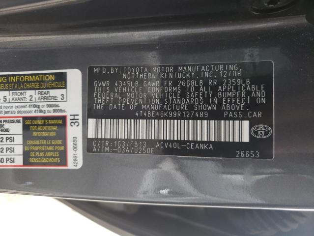 Photo 10 from auction – 2009 TOYOTA CAMRY BASE with VIN 4T4BE46K99R127489