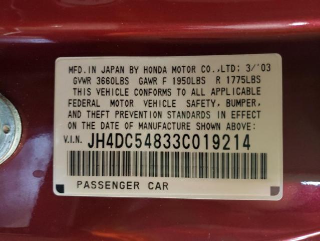 Photo 10 from auction – 2003 ACURA RSX with VIN JH4DC54833C019214