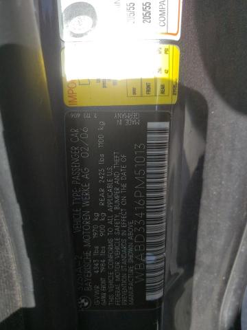 Photo 10 from auction – 2006 BMW 325 CI with VIN WBABD33416PM51013