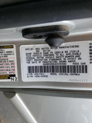Photo 10 from auction – 2004 TOYOTA COROLLA CE with VIN 1NXBR32E64Z335380