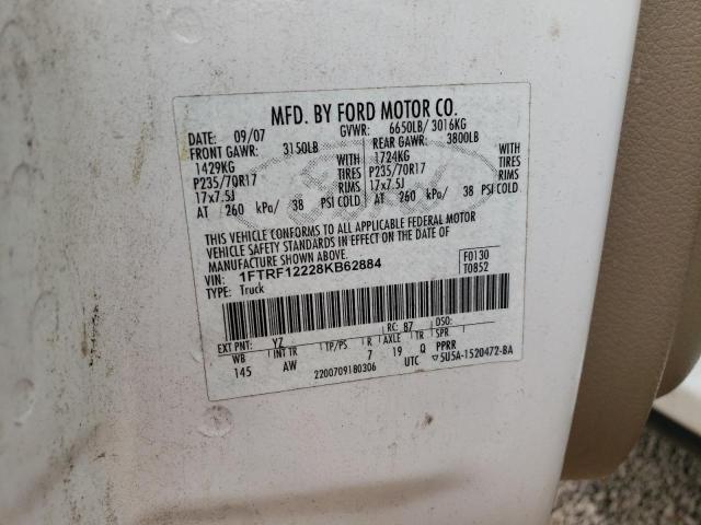 Photo 10 from auction – 2008 FORD F150 with VIN 1FTRF12228KB62884